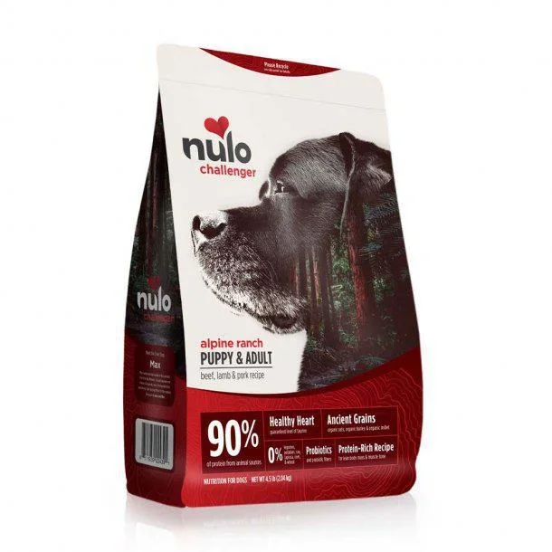 Nulo Challenger Puppy & Adult Dog High-Meat Grains – Beef, Lamb, & Pork