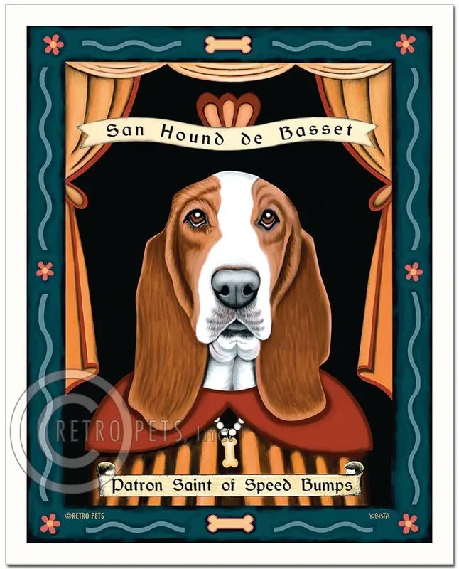 P-143 8×10 Print, Basset Hound “Basset Hound Saint”