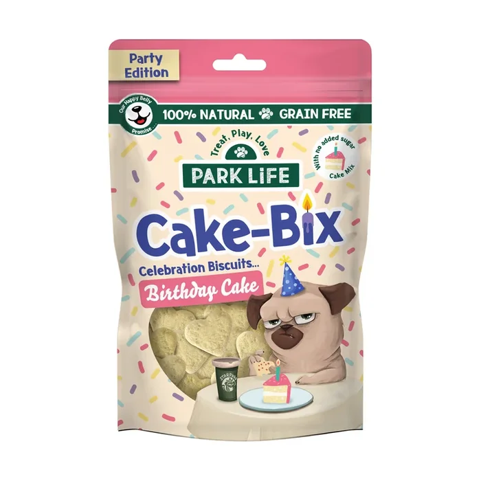 Park Life Cake-Bix Birthday Cake Flavour Dog Treats 100g