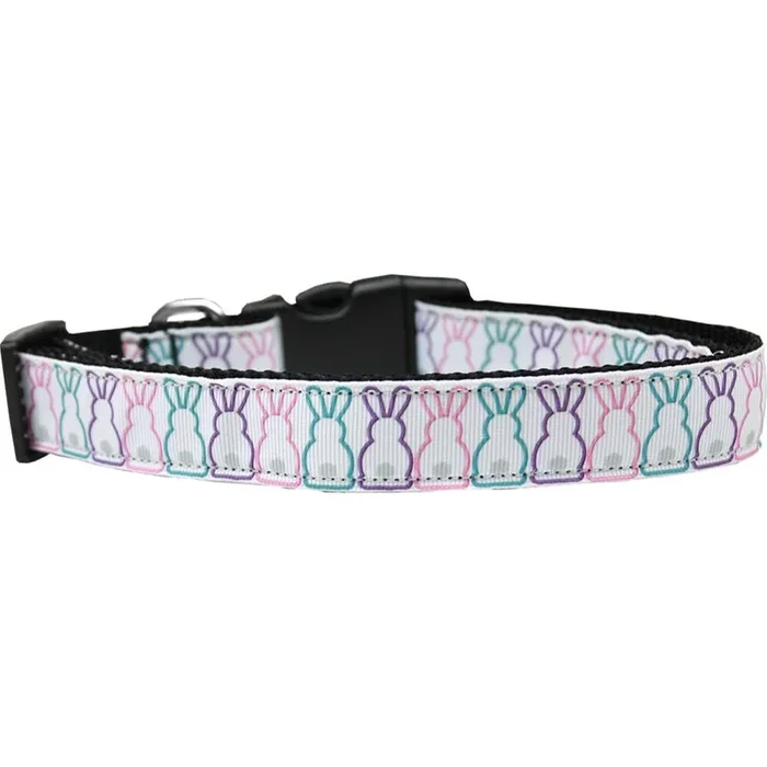 Pet Dog & Cat Nylon Collar or Leash, “Bunny Tails” MD Collar