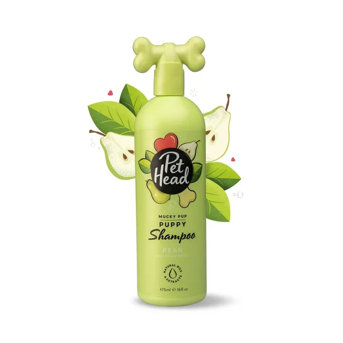 Pet Head Mucky Pup Puppy Shampoo | Pear Scent | Shampoo For Puppies From 8 Weeks | Professional Grooming | Vegan Dog Shampoo | Gentle Formula For Puppies | Made In Usa | 16 Fl. Oz.