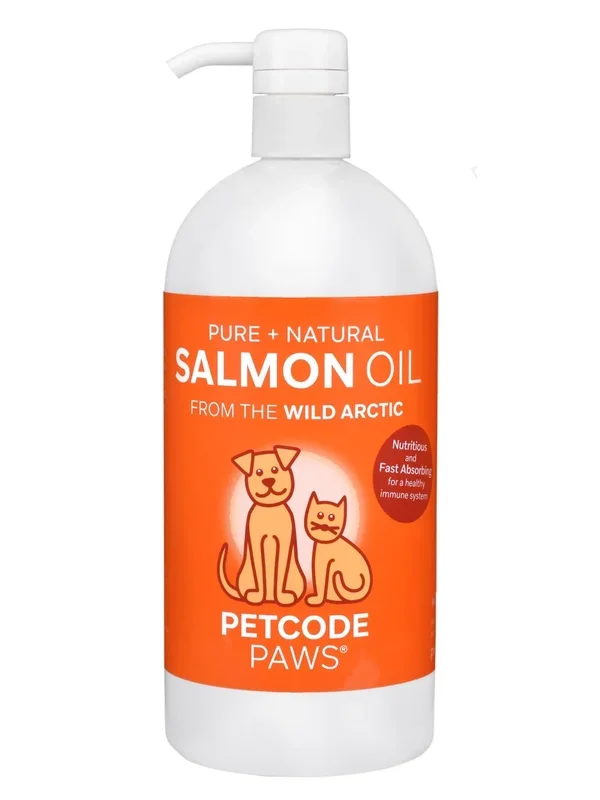 PETCODE PAWS 100% Pure + Natural Salmon Oil from The Wild Arctic for Dogs and Cats (32 OZ)