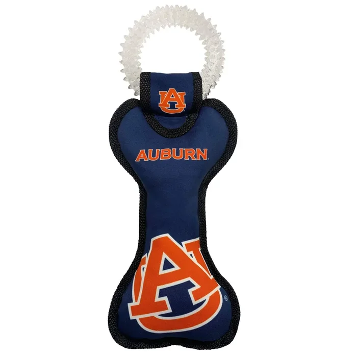 Pets First Ncaa Auburn Tigers Dental Dog Tug Toy With Squeaker. Tough Pet Toy For Healthy Fun, Teething & Cleaning Pets Teeth &