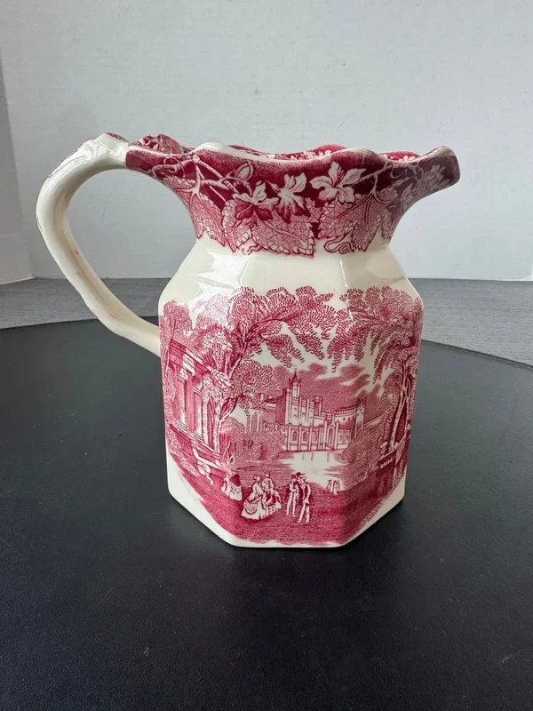 (PP) Mason’s England Vista Pink China 22oz Fenton Jug with Wide Band