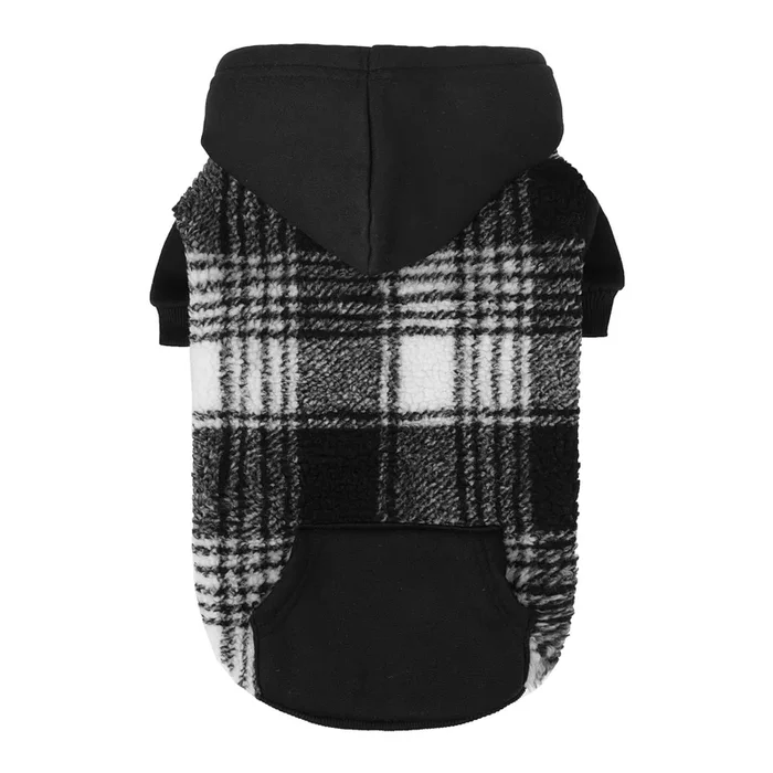 PUPTECK Dog Hoodie Puppy Sweatshirt Warm Dog Sweater Winter Clothes Cold Weather Coats for Small Medium Large Dogs, Black, L