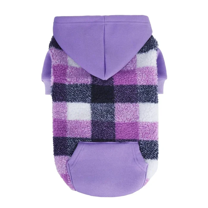 PUPTECK Dog Hoodie Puppy Sweatshirt Warm Dog Sweater Winter Clothes Cold Weather Coats for Small Medium Large Dogs, Purple, XS