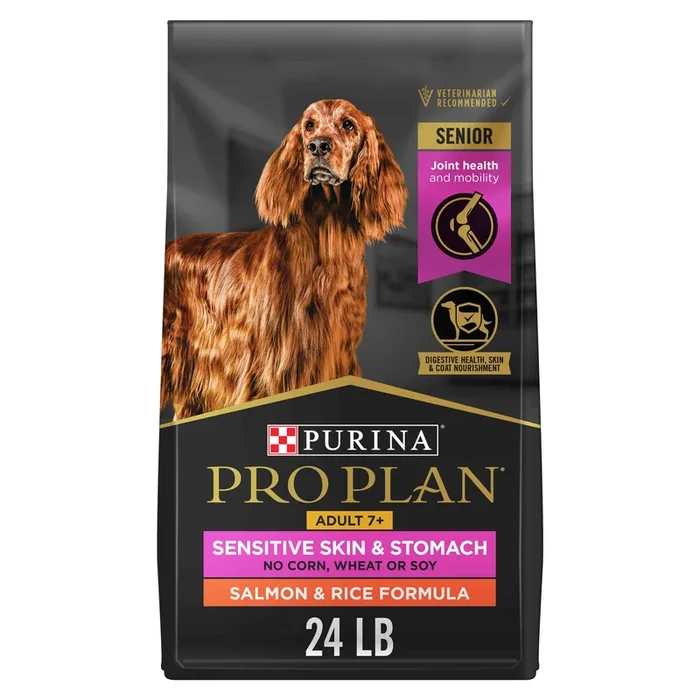 Purina Pro Plan Sensitive Skin and Stomach Dry Dog Food Senior Adult 7 Plus Salmon and Rice Formula