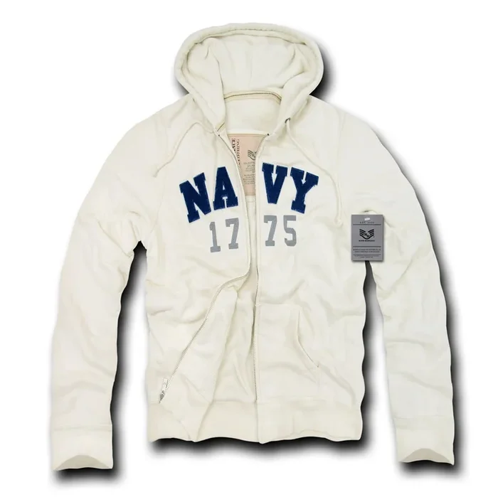 Rapiddominance Deluxe Zip Up Hoodie, Navy/Cream, Large