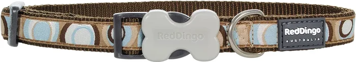 Red Dingo Circadelic Dog Collar, Brown, 15mm