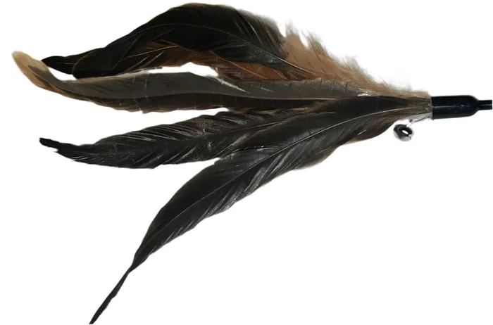 Spinning Feathers Cat Toy Wand Attachment – Black and Brown