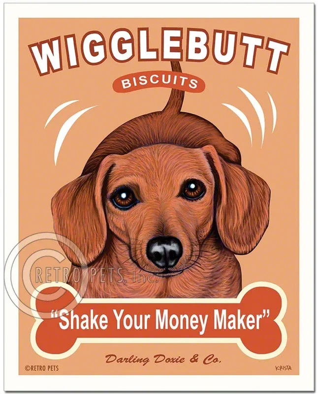 T-109 8×10 Art Print, Dachshund “Wigglebutt Dachshund”