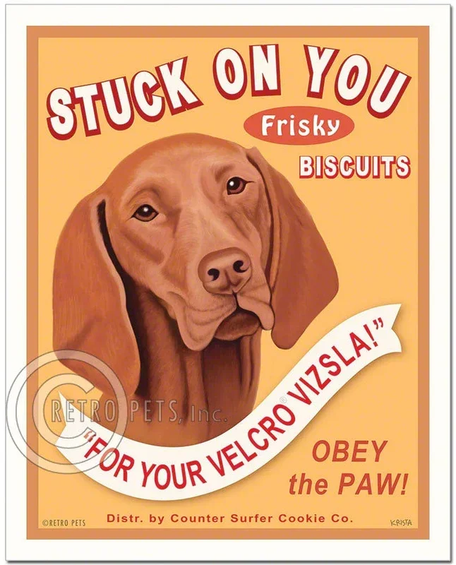 T-116 8×10 Art Print, Vizsla “Stuck On You”