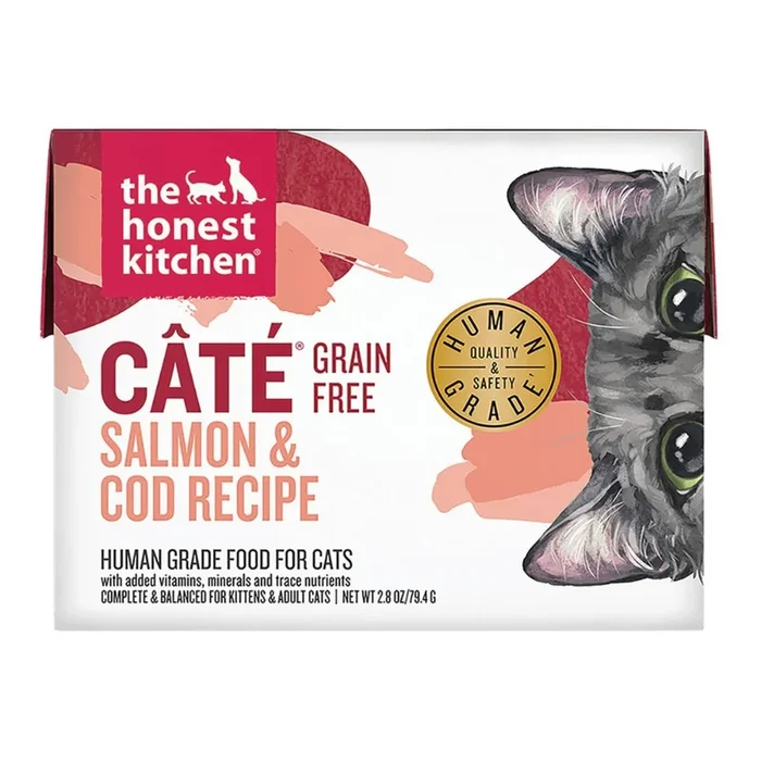 The Honest Kitchen Grain Free Wet Cat Food – Caté Salmon & Cod – 2.8oz Tetra Pax