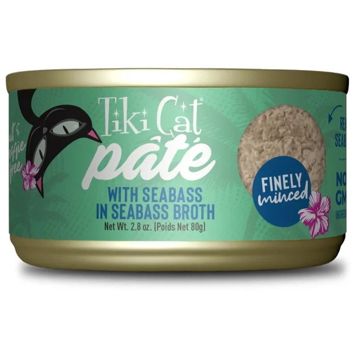 Tiki Cat Luau Pate Seabass Recipe Wet Cat Food 2.8oz