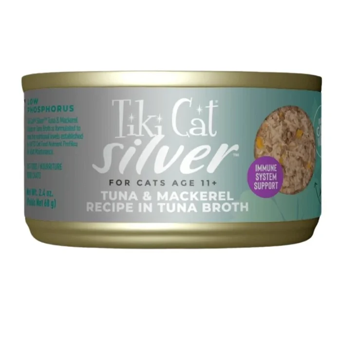 Tiki Cat Silver Whole Foods Tuna & Mackerel Wet Cat Food 2.4oz