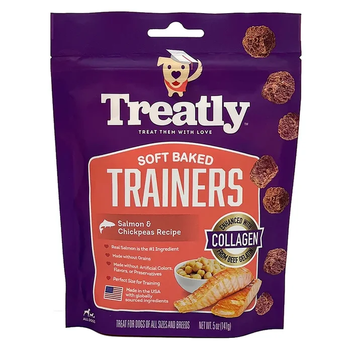 Treatly Soft Baked Trainers Dog Treats Salmon & Chickpeas 5oz
