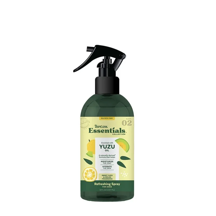 TropiClean – Essentials Yuzu Oil Refreshing Spray for Dogs 8oz