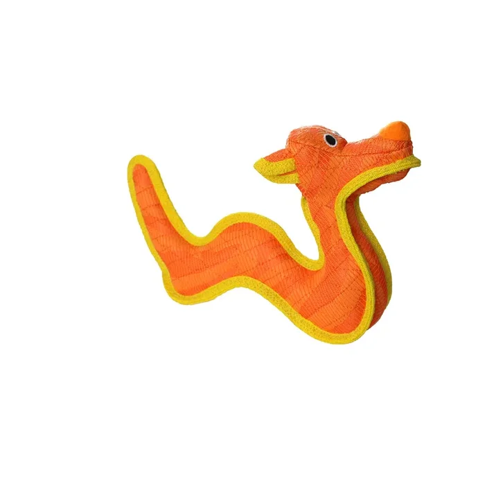 Tuffy Dog Toys – VIP Products – DuraForce Dragon Tiger – Orange, Durable, Squeaky Dog Toy