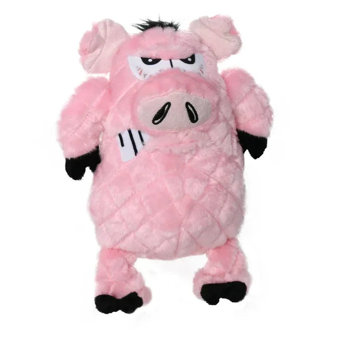 Tuffy Dog Toys – VIP Products – Mighty Angry Animals Pig, Plush, Squeaky Dog Toy