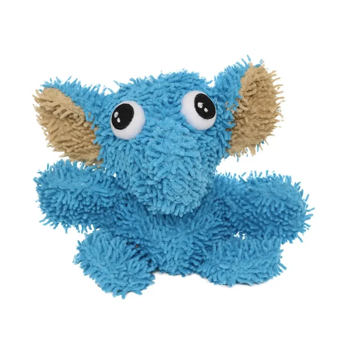 Tuffy Dog Toys – VIP Products – Mighty Microfiber Ball Med Elephant Blue, Squeaky Dog Toy
