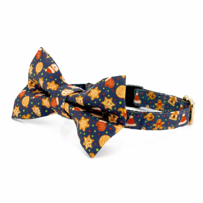 Ultra Joys Breakaway Cat Collar, Kittens – Boy & Girl Cat Collars With Bell & Bowtie Gingerbread Man Large