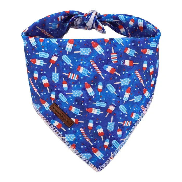 Unique Style Paws Independence Day Flag Dog Bandana, Best For Small Medium Large Boys Girls Dogs