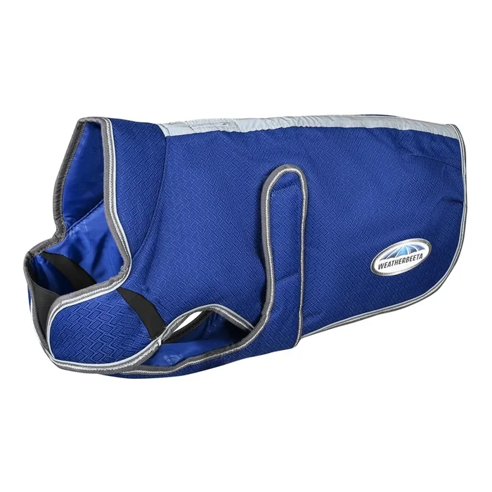 Weatherbeeta Comfitec Premier Free Parka Deluxe Dog Coat Medium, Dark Blue/Grey/White, 20