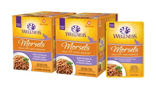 Wellness Adult Pouch Healthy Indulge Morsels Chicken and Chicken Liver Wet Cat Food (3oz)