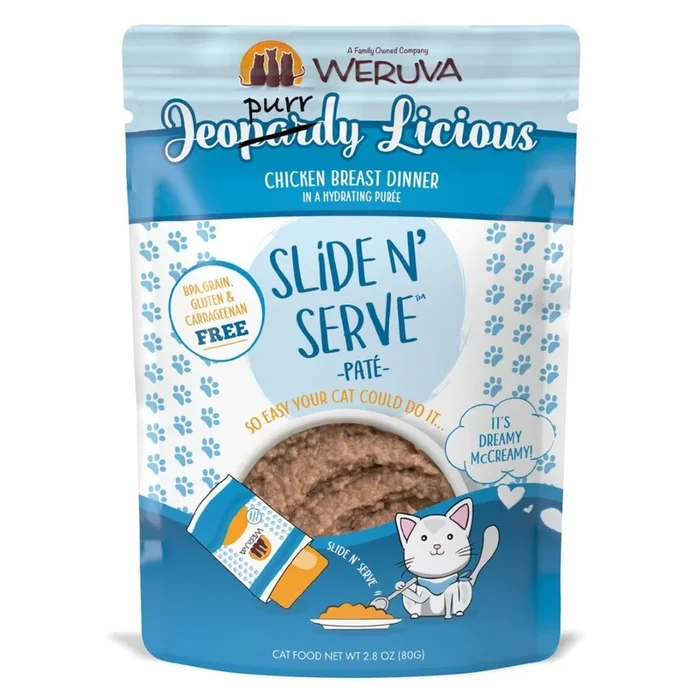 Weruva Cat Pate Cat Food – Jeopurrdy Licious Chicken Breast – 2.8oz Pouch