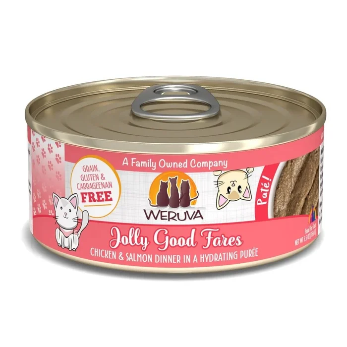 Weruva Cat Pate Cat Food – Jolly Good Fares Chicken & Salmon – 5.5oz Can