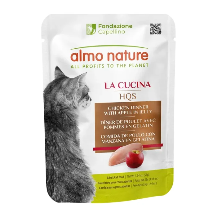 Wet Cat Food – La Cucina HQS – Chicken Dinner with Apple in Jelly – Adult