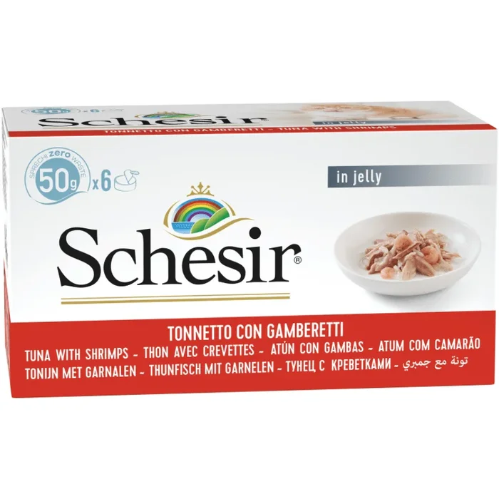 Wet Cat Food Topper – IN JELLY – Tuna & Shrimp – 50 g can, case of 6