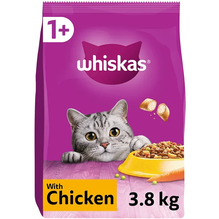 Whiskas 1+ Adult Dry Cat Food Chicken 3.8kg
