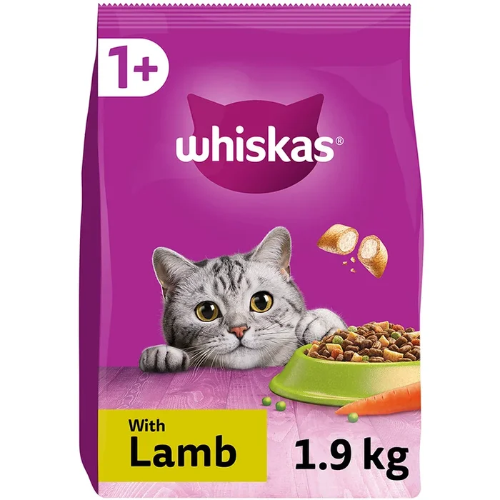 Whiskas 1+ Adult Dry Cat Food Lamb 1.9kg