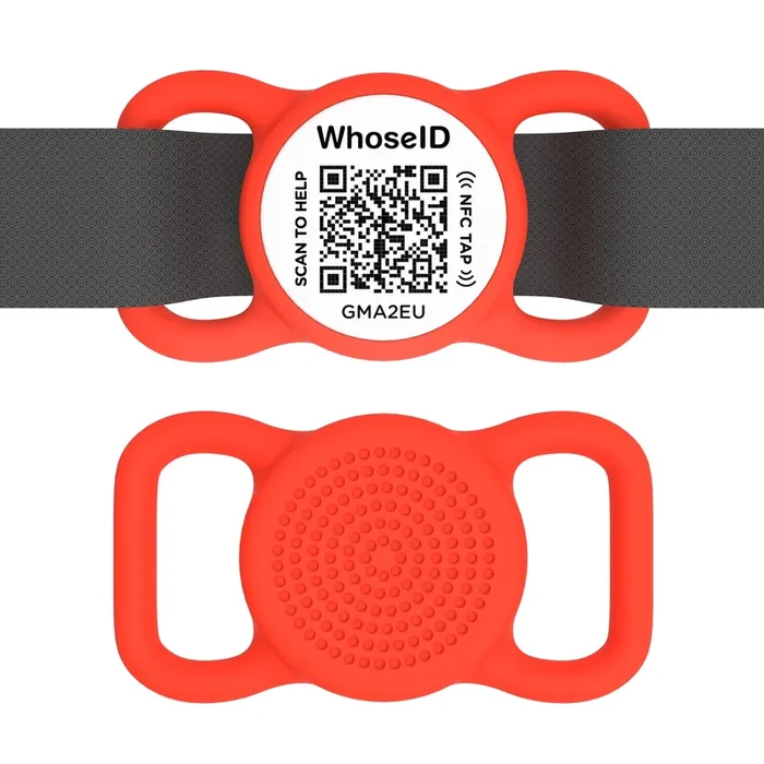 WhoseID QR Code Dog Tag with NFC, Personalized Pet ID Tag, Silent Silicone Dog ID Tag, Modifiable Pet Online Profile, Multiple E