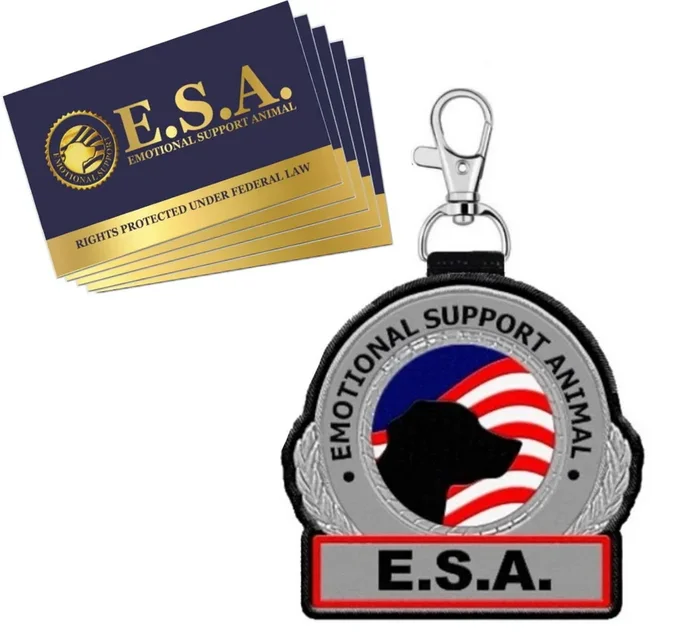 Workingservicedog.Com Emotional Support Animal Tag | Clips Onto Vest, Harness, Collar, Leash Or Carrier | Includes Five Esa Info