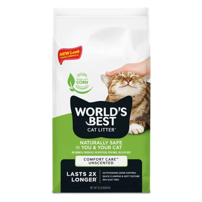 World’s Best Cat Litter Quick Clumping Comfort Care Unscented 6.8kg