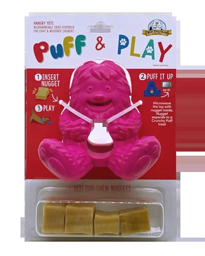 Yeti Dog Puff and Play Hangry Pink – Dog Toy