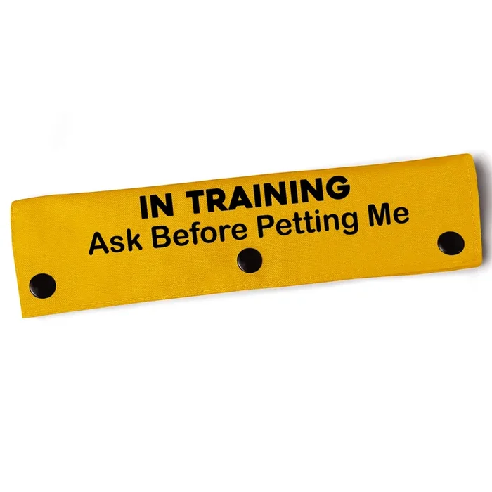 Yrovwenq In Training Ask Before Petting Dog Leash Sleeve With Yellow Training Alert – Gift For Dogs (Ask Before Petting Me Sleev