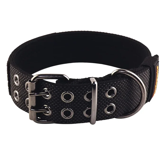 Yunleparks Tactical Collar For Medium Large Dogs, Heavy Duty Metal Buckle, Soft Neoprene Padded, Nylon Wide(X-Large, Black)