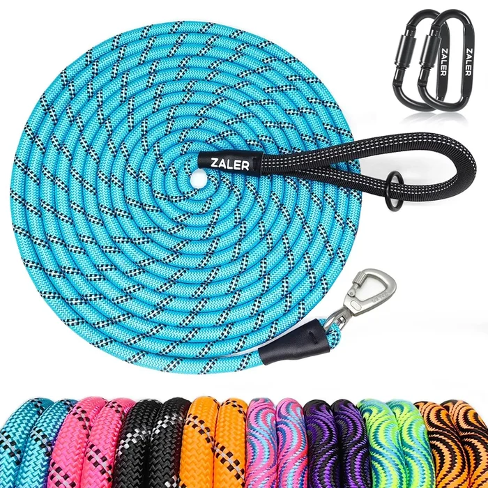 Zaler Long Dog Leash, 50 Feet 30Ft 20Ft 15Ft 10Ft Dog Training Lead, Heavy Duty Reflective Check Cord Recall Leash For Dogs Trai