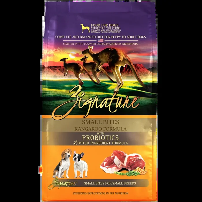 Zignature Kangaroo Formula Small Bites Dry Dog Food 4 lb
