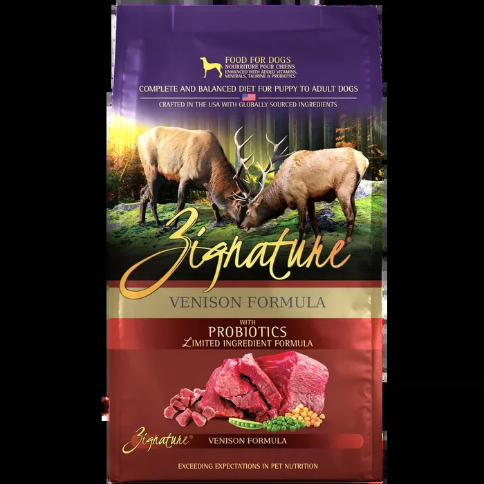 Zignature Venison Formula Dry Dog Food, 4lb