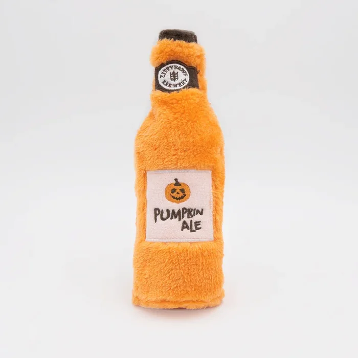 ZippyPaws Halloween Happy Hour Crusherz Pumpkin Ale Dog Toy