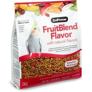 ZuPreem FruitBlend with Natural Fruit Flavors Medium Bird Food, Cockatiels, Lovebirds, Conures & Quakers